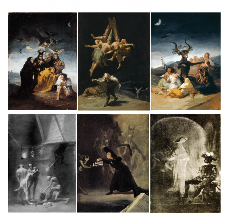 Cuadros "Asuntos de brujas" de Goya